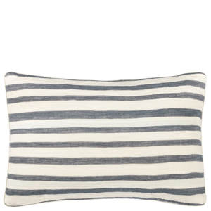 Yard Dusk Blue Woven Stripe Cotton Cushion